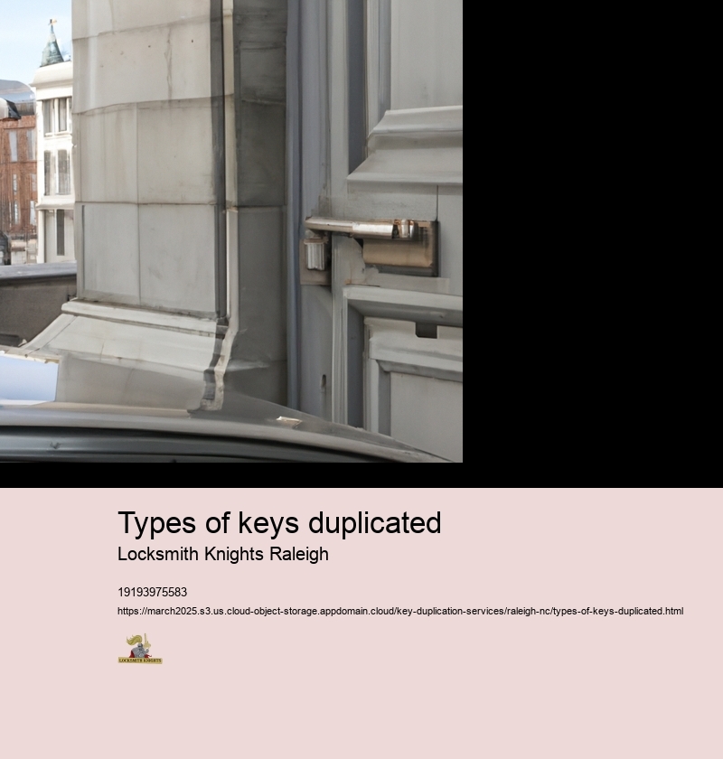 Types of keys duplicated